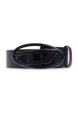 B-1DR: Leather Belt with silver D logo buckle | Diesel